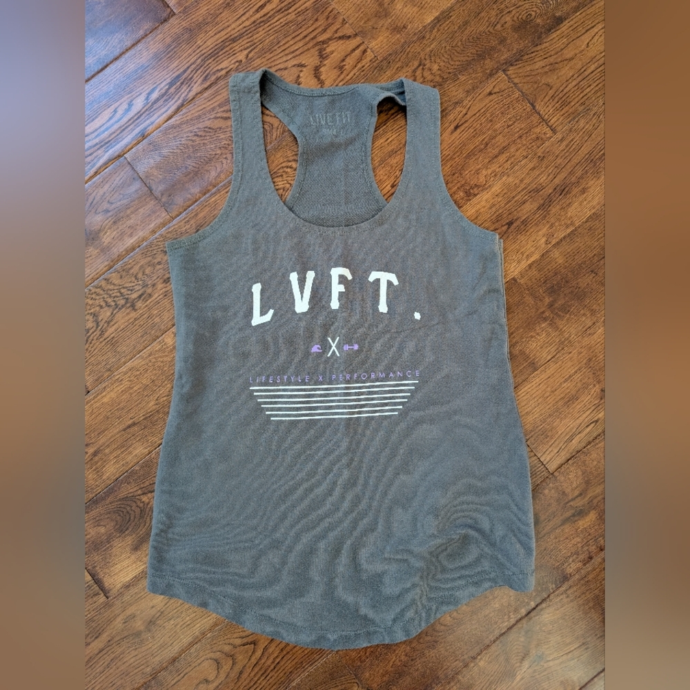 EUC Live Fit LVFT Racer Back Tank Top Geay Purple Size Small